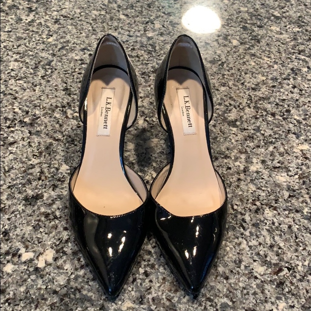 L.K Bennett Black Patent Leather Heels